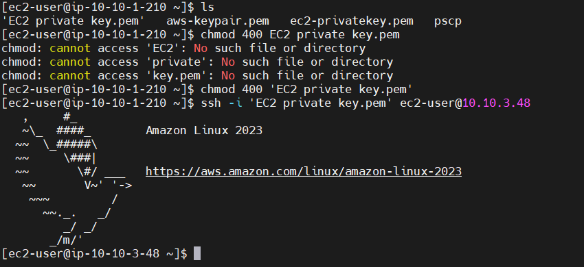 Succes to connect private key