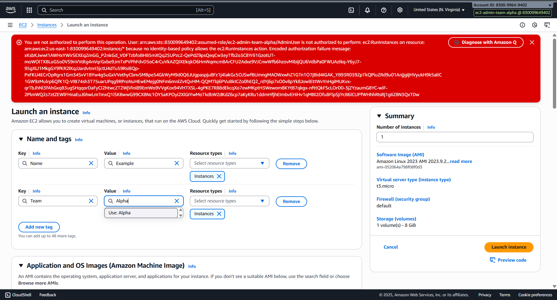 Create EC2 with tag name Alpha