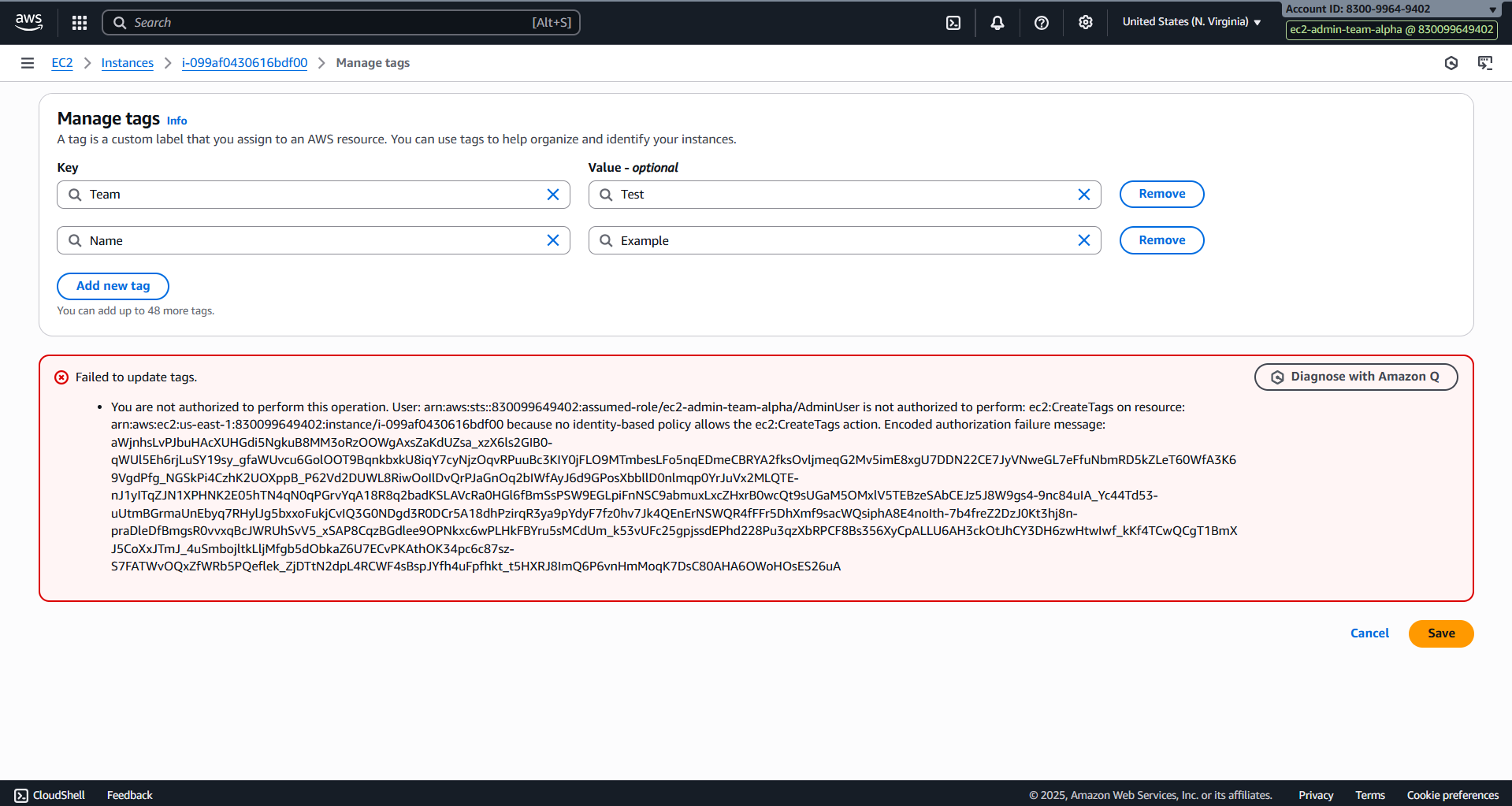 Fail to edit tag name